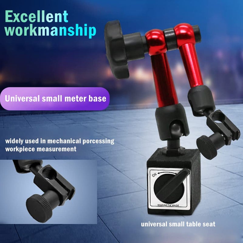 Oudtinx Red Adjustable Magnetic Base Holder for Digital Dial Indicator - Image 4